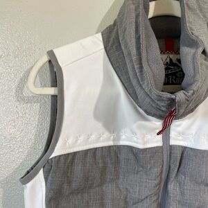 Alp N Rock Alpine Quilted Puffer Vest Pertex Zip Front Gray White Ski Sz 3 Apris